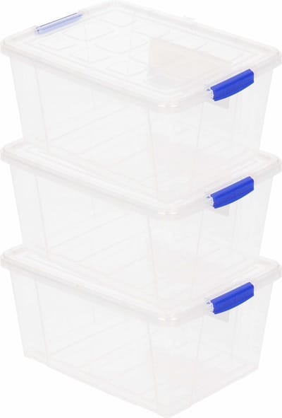 Plasticforte Opbergbox met deksel - 5x - 1 liter - transparant - kunststof - opbergkist