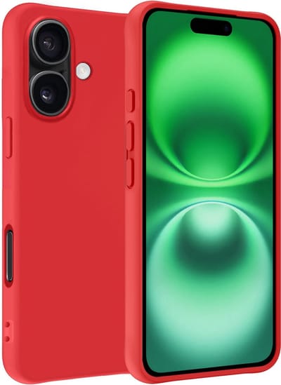 Hoesje Geschikt voor Apple iPhone 16 - Sterk & Shockproof - Hoes Cover - Siliconen Case - Rood