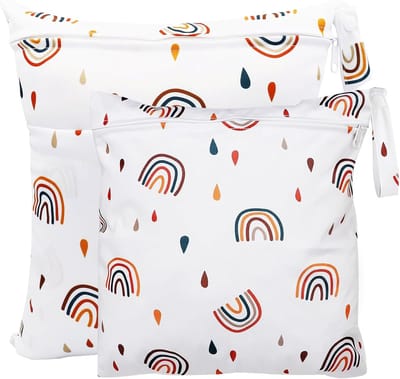Dailygoods- Luiertas Waterdicht - Wasbare Luiertas - Natte Tas - Herbruikbare Luiertas - 2 Stuks - 36x30 cm / 30x28 cm - Milieuvriendelijk - Wetbag