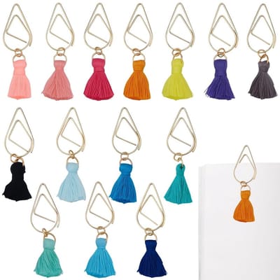 aladdien - Gouden Paperclips - Originele Mini Bladwijzers - Katoenen Tassel - Kantooraccessoires - Schoolbenodigdheden - Handig en decoratief - Gesc...