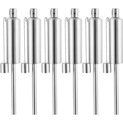 Gardebruk 6x Tuinfakkel – Edelstaal Olie Lont 115 cm hoog - Zilver