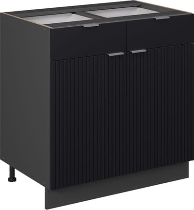 Vicco Fame-Line Keukenonderkast – 80 cm, WB Eik Zwart gestreept