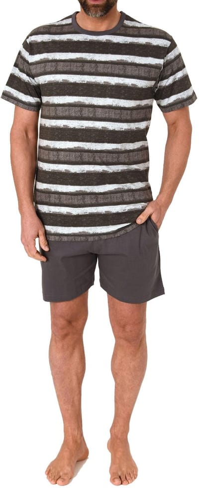 Normann herenpyjama met korte mouwen in casual streepjeslook