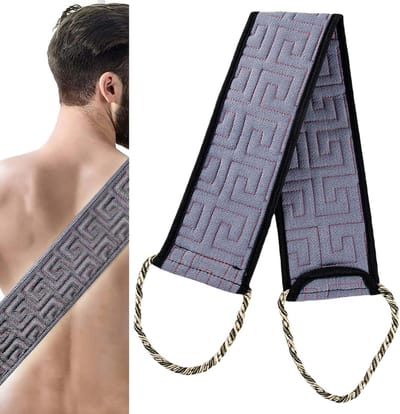 Verzorgende rug scrubber voor een grondige lichaamsreiniging en massage, ideaal voor de douche en badkamer, grijs
