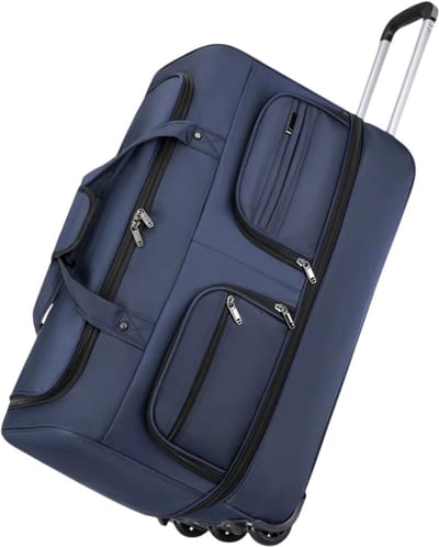 Compacte Reistas met Wielen Blauw - Maat S- Waterdichte Sporttas & Trolley voor Reizen en Weekendtrips