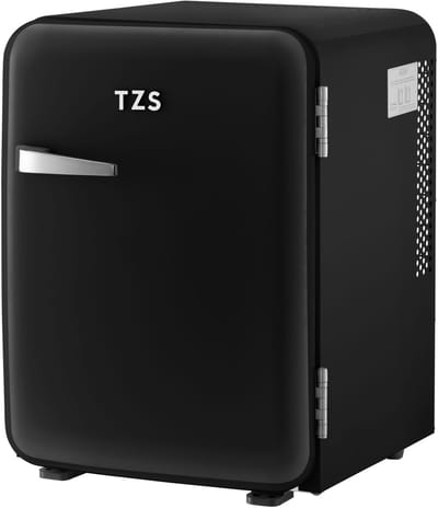 TZS First Austria Mini koelkast - Minibar - 40 liter - Vrijstaand - Volledig stil 22dB - Retro - Zwart