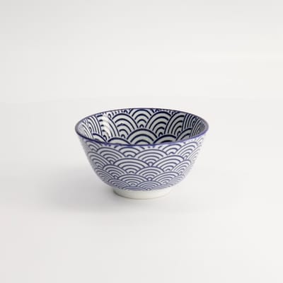 Tokyo Design Studio - Nippon Blue - Rijstkom - Golf - 300 ml - 12 x 6.4 cm