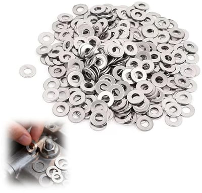 Set van 200 Stuks RVS M6 Platte Ringetjes - Assortiment voor Schroeven, Bouten en Meubelprojecten