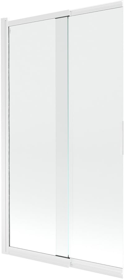 Mexen Fox badwand 2-delige schuifdeur 100 x 150 , transparant, wit - 891-100-002-20-00