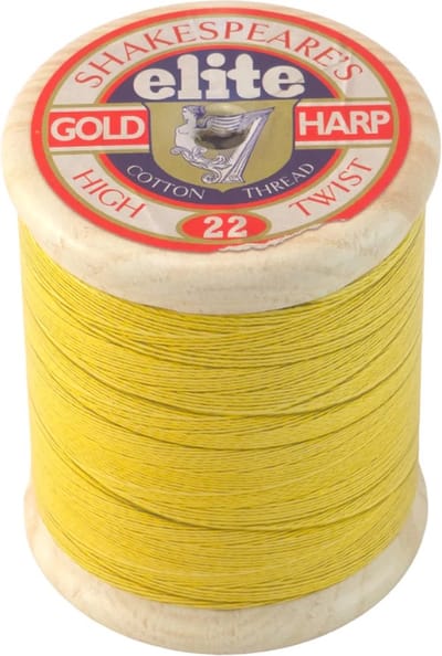 Bewaarblikje Cotton Reel Tin - Klosje Garen - Blik - Ø 7,5 x 9 cm - Geel