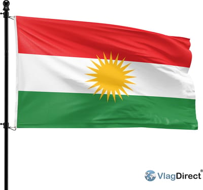 VlagDirect - Koerdische vlag - Koerdistan vlag - 150 x 225 cm - XL vlag.