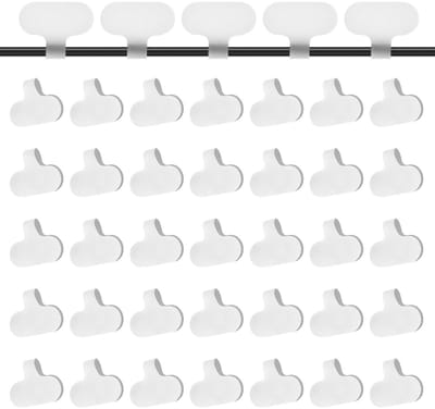 40 Stuks Witte Haak-en-Lus Kabellabels voor Elektronica, Computers en Opladers - Herbruikbare Draadlabels voor Eenvoudige Identificatie en Organisatie