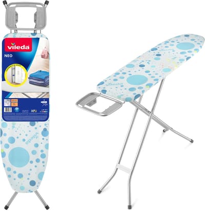 Vileda Neo Blue Strijkplank, 114 x 33 cm Strijkvlak, Lichtgewicht & Compact