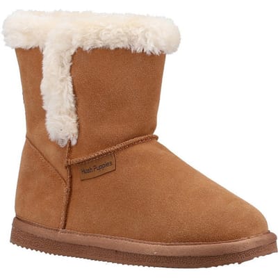 Hush Puppies Meisjes Ashlynn Suede Slippers (Tan)