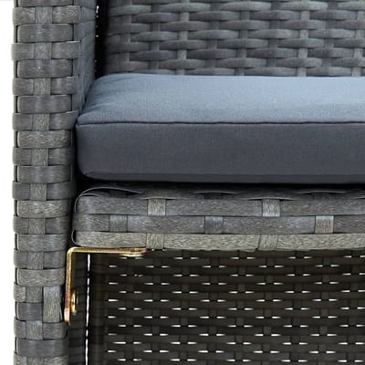 vidaXL - Tuinbank - 2-zits - met - kussens - poly - rattan - grijs