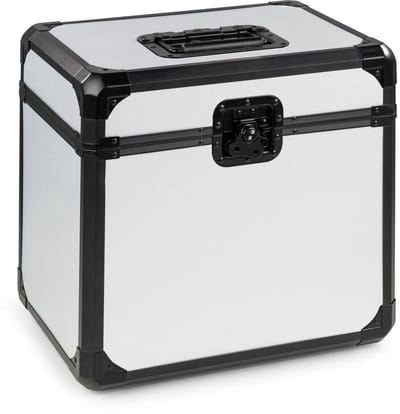 Platenkoffer - Vonyx RC82 - LP opbergsysteem voor 12 inch vinyl - LP koffer voor dagelijks gebruik en DJ’s - Zilver