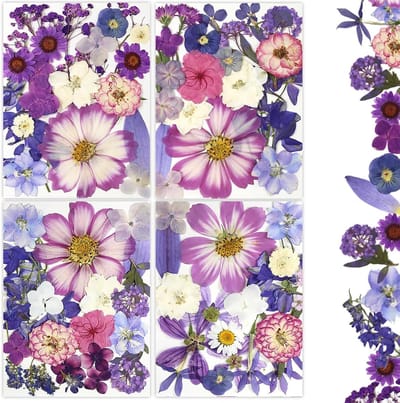 33pcs Gedroogde Persbloemen - Natuurlijke Persbloemen voor Epoxyhars - Gedroogde Bloemen voor Knutselen en DIY - Handgemaakte Woondecoratie - 12 Stijlen
