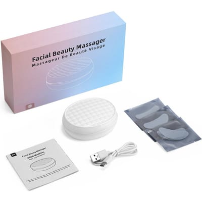 Elektrisch Oogmassageapparaat Microstroom Oogmassager Oog Schoonheidsartifact Verminder Donkere Kringen en Wallen Oogvermoeidheid Verlichting wit