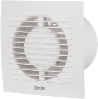 Badkamerventilator 100 mm diameter - stille ventilatie voor badkamer en toilet - vochtbestendig - wit kunststof