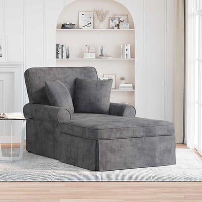 vidaXL - Chaise - Lounge - met - Rok - Donkergrijs - 157 - x - 91 - x - 91 - cm - ARES