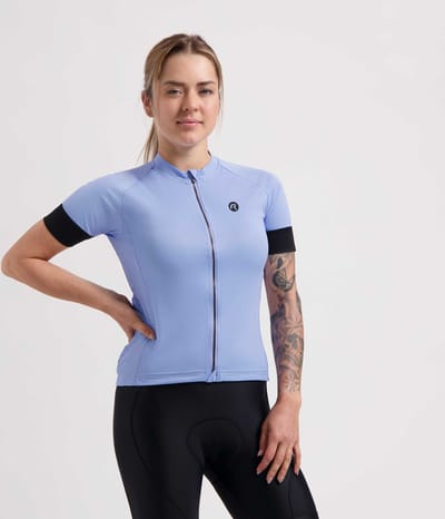 Rogelli Modesta Dames Fietsshirt - Korte mouw - Lange rits - Lavendel