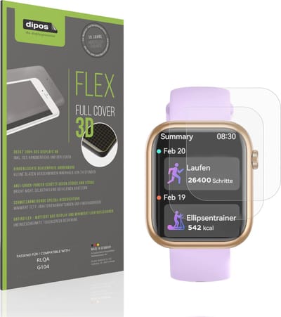 dipos FLEX – 2x Matte Screenprotector geschikt voor RLQA G104 | Volledige Schermbescherming | Case-Friendly