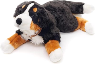 Grote Liggende Berner Sennenhond Knuffel met Tuigje - 62 cm Pluche Dier
