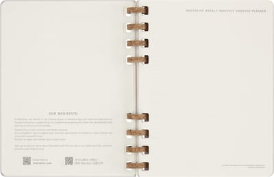 Moleskine ongedateerde spiraalvormige levensplanner, harde kaft, XL-formaat (20,4 cm breed x 25,2 cm hoog), Gekneusde druif, DHUNDSPD2312MWH4 beige