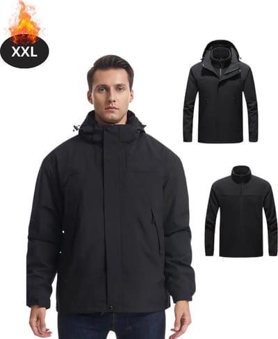 Livano Skipak - SkiBroek - Skijas - Ski Suit - Wintersport - Heren - Winter - Warm Fleece - Zwart - Maat XXL