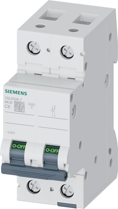 Siemens Automatische zekering 6ka 1+n-p c6 5sl6506-7