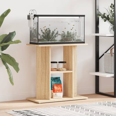 vidaXL - Aquariumstandaard - 60x30x60 - cm - bewerkt - hout - sonoma - eikenkleurig