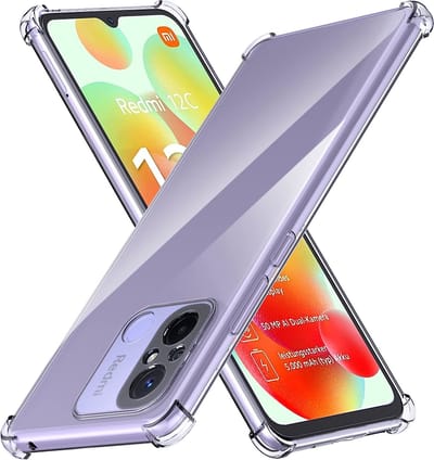 Hoesje Geschikt voor Xiaomi Redmi 12C Hoesje Siliconen Shockproof - Hoesje Geschikt voor Xiaomi Redmi 12C Transparant hoesje Shockproof cover -