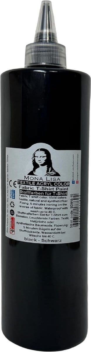 Südor Textielverf 500 ml, zwart.Wasbestendige textielverf voor lichte stoffen. Wasmachinebestendig, wasbestendig. Fixatie door strijken