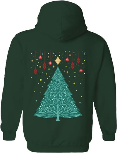 Kerstboom Christmas Night Vintage Tree The Coloured House Hoodie S