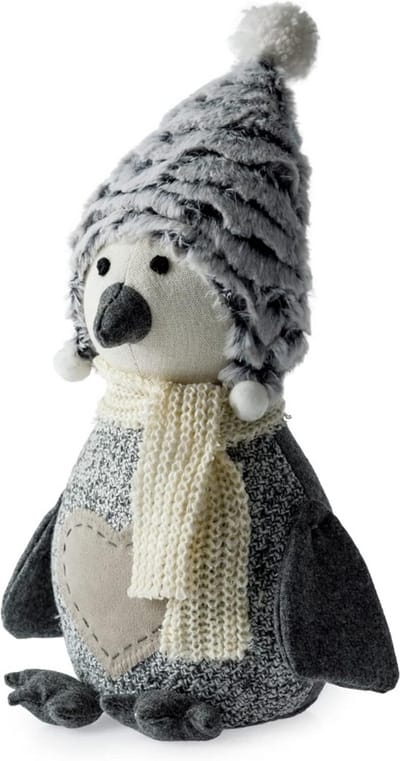 Grijze sneeuw pinguïn deurstopper 1kg