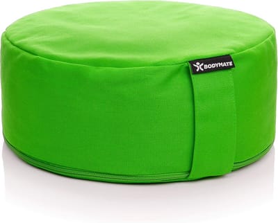 SnelShoppen - Meditatiekussen Rond 31 cm - Bodymate Yogakussen met Boekweitschillen Vulling - Wasbare Katoenen Hoes - Zitkussen voor Yoga, Meditatie e