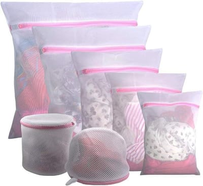 Duben Waszak - Wasnetten Set - Kleding Beschermen - Fijnmazig Mesh - 7 Stuks - Wit