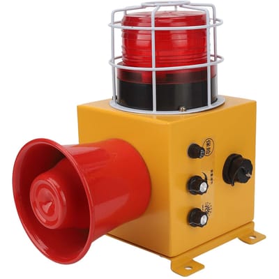 Industrieel geluids- en lichtalarm Maximaal 130 dB 9 tonen Hoog helder waarschuwingslicht Waterdichte alarmsirene orange
