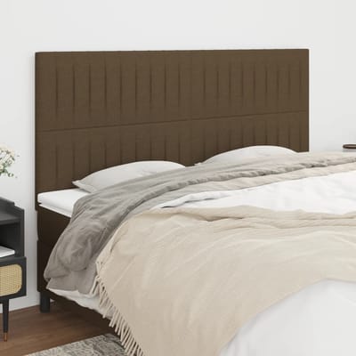 vidaXL - Hoofdbord - donkerbruin - 200x5x118/128 - cm - stof