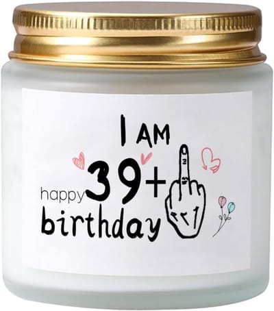 Thijox - Geurkaarsen in Glas Lavendel voor 40e Verjaardag Vrouwen - 39 + 1 - Perfect Verjaardagscadeau voor Moeder - Jubileum Geschenk - Aromatische K