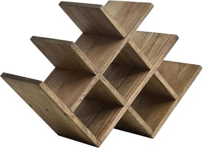 Wijnrek 8 flessen - bartafel wijnflessenhouder - vrijstaand houten rek - 3 etages - wijnpresentatie opslag - donkerbruin