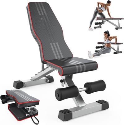 Fitnessbank - Fitnessbank Verstelbaar - Fitnessbank Inklapbaar - Fitness Bench - Halterbank - Halterbanken - Halterbank Verstelbaar - Halterbank Inklapbaar - Bankdrukbank - Bench - Trainingsbank - Sport - Fitness - 7-Voudig Verstelbaar - 300KG