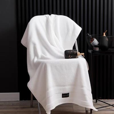 Inyahome 100% katoenen douchehanddoeken badhanddoek voor volwassenen hoge absorptie thuis hotel pure dikke handdoeken badkamer badhanddoek wit 80x160cm 1pcs