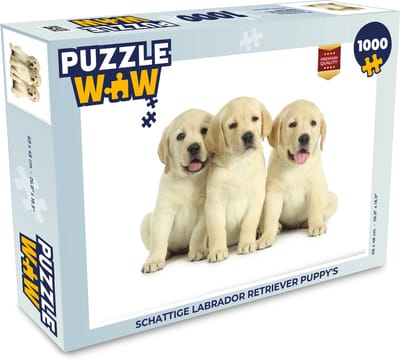Puzzel Schattige Labrador Retriever puppy's - Legpuzzel - Puzzel 1000 stukjes volwassenen