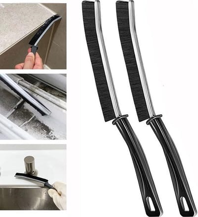 Knaak Reinigingsborstel - Lange Steel - Spleetborstel - Harde Borstel - Smal Design - Set van 2