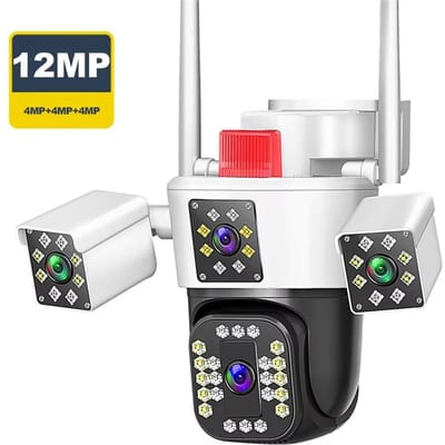IPC360 HOME 6K 12MP 3 Lens 3 Schermen Wifi PTZ Camera Kleuren Nachtzicht Bewegingsdetectie Twee Weg Audio IP66 Bewakingscamera's 6K Camera
