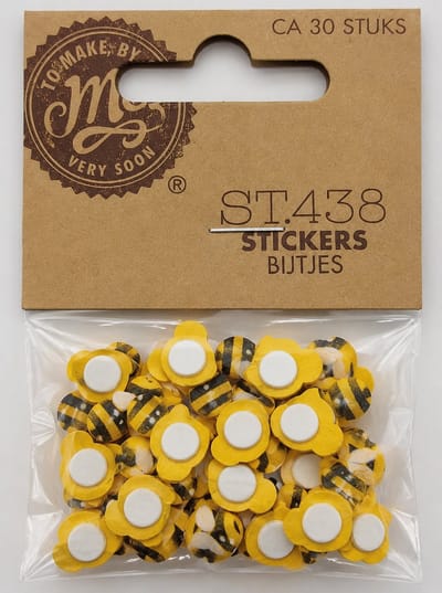 Bijtjes Stickers Hout – 30 Stuks – Zelfklevende Decoratie Bijtjes – Hobby & Knutselen – Geel/Zwart