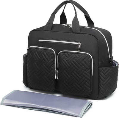 Babyluiertas Weekender - Reistas Verzorgingstas - Babyverzorging Onderweg - Veelzijdige Draagmogelijkheden - 37 x 145 x 37 cm - Grijs