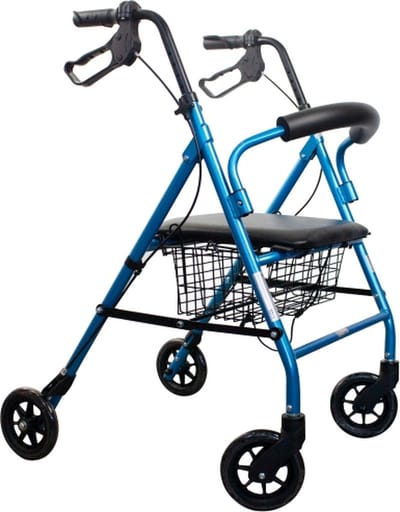 Clinicalfy Turia - Rollator - Opvouwbaar - Handremmen - 4 wielen - Zitting en rugleuning