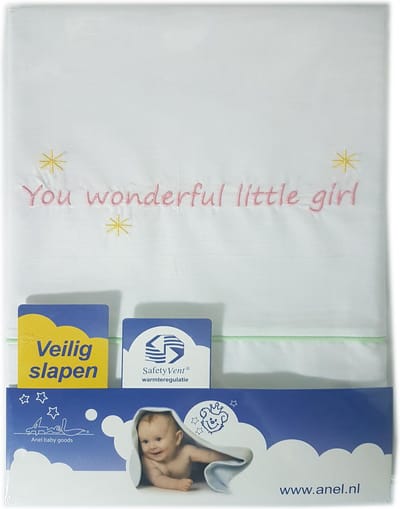 ANEL - ledikantlaken - Tekst: "You wonderfull Little Girl" - Formaat: 120x110cm